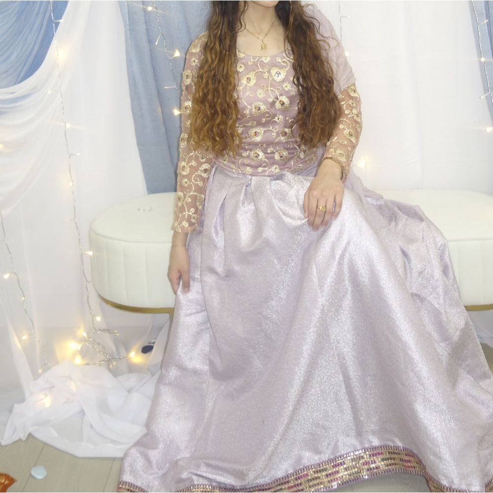 Lavender and Pink Traditional Desi Lehenga/ Lengha